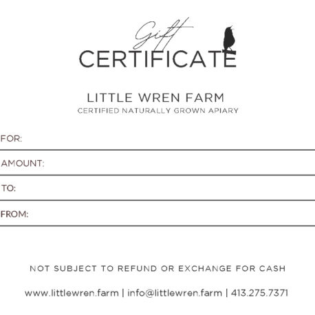 LittleWrenFarm Gift Certificate
